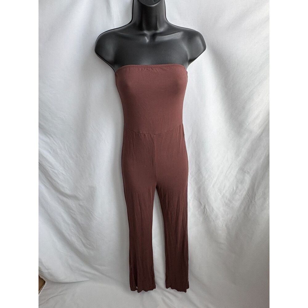 SHEIN Brown Jumpsuit Size XS/2 Flare Strapless Tube Top Classic Essential Basics